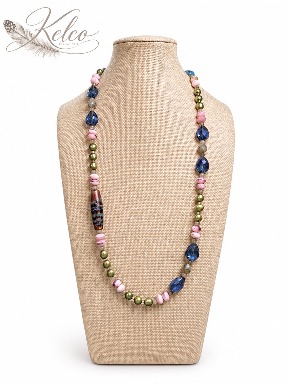 Lampwork & Freshwater Pearl Necklace 24’